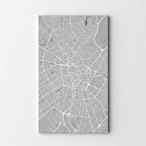 Grayscale map view of Istanbul city streets